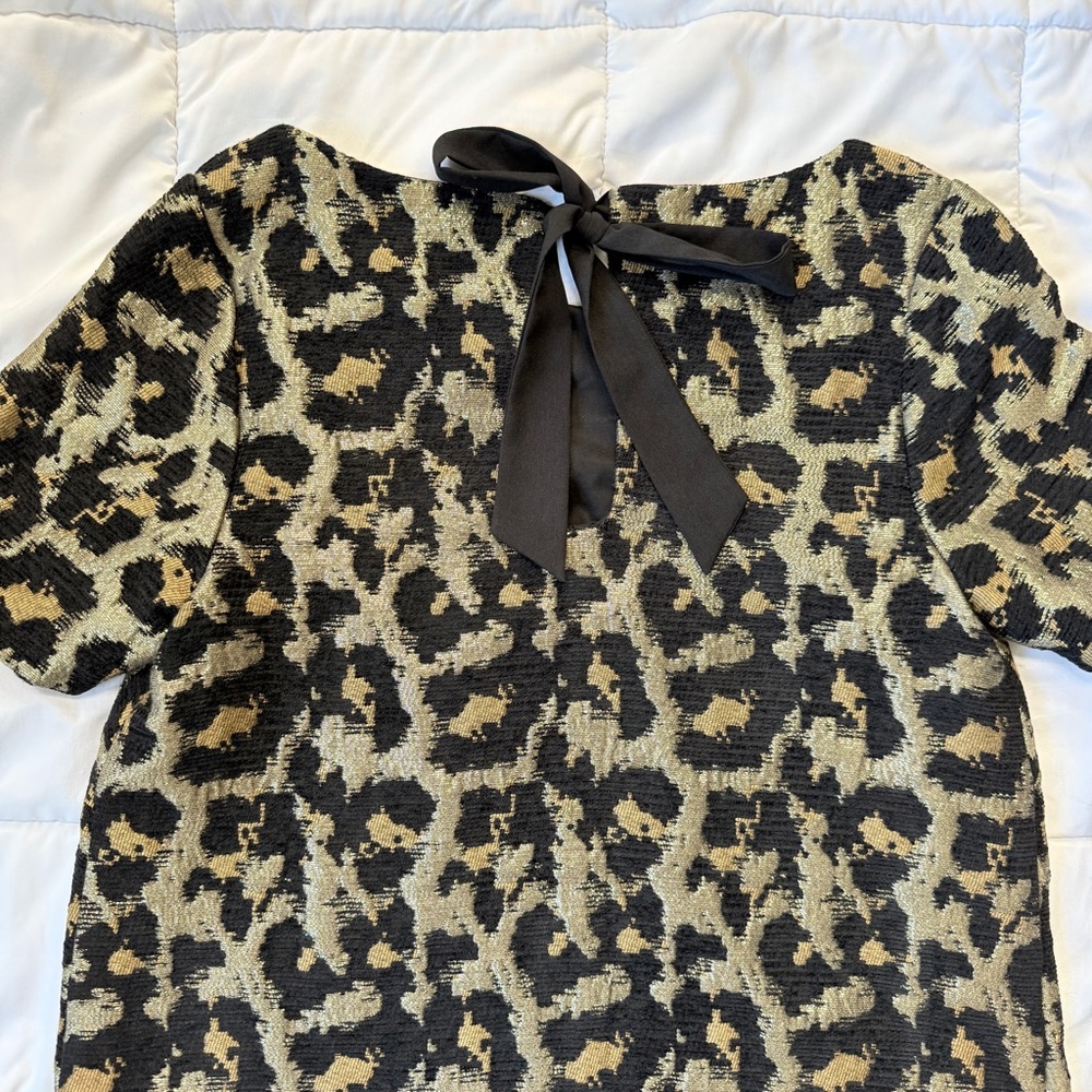 Hutch Anthropologie Leopard Metallic Jacquard Blouse Women’s XS Party Holiday - Picture 2 of 9